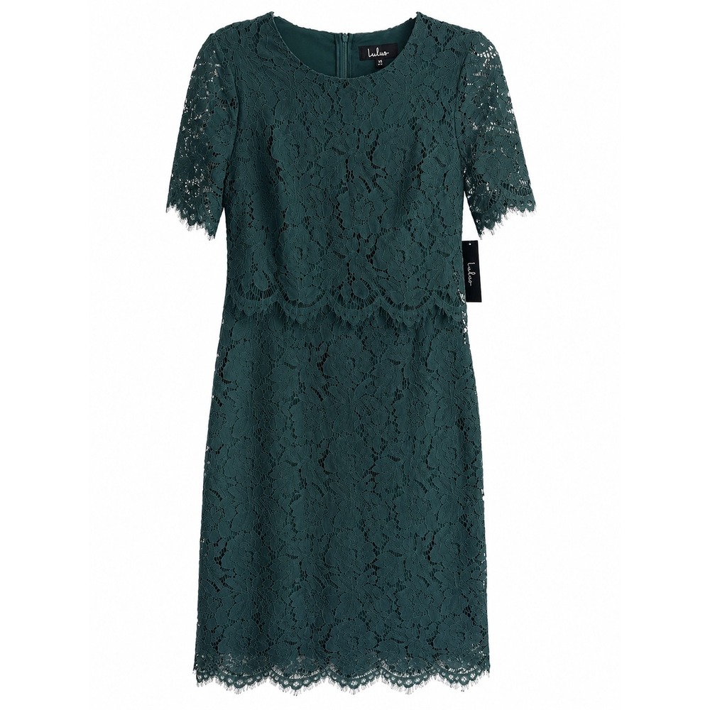 NWT Lulus Devotion Green Lace Midi Sheath Dress Size M MSRP $74 - Picture 11 of 11